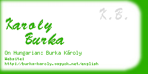 karoly burka business card